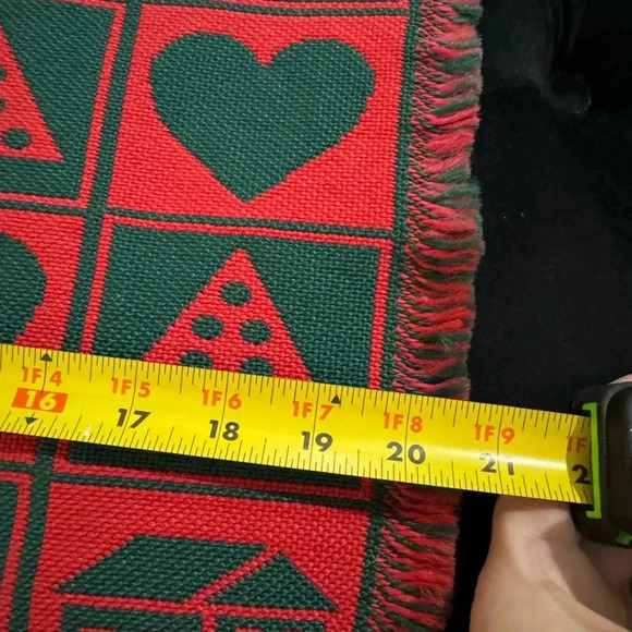 VTG Christmas Table Decor Runner Placemat Wreath Trees Hearts Country Cottage - Picture 7 of 7